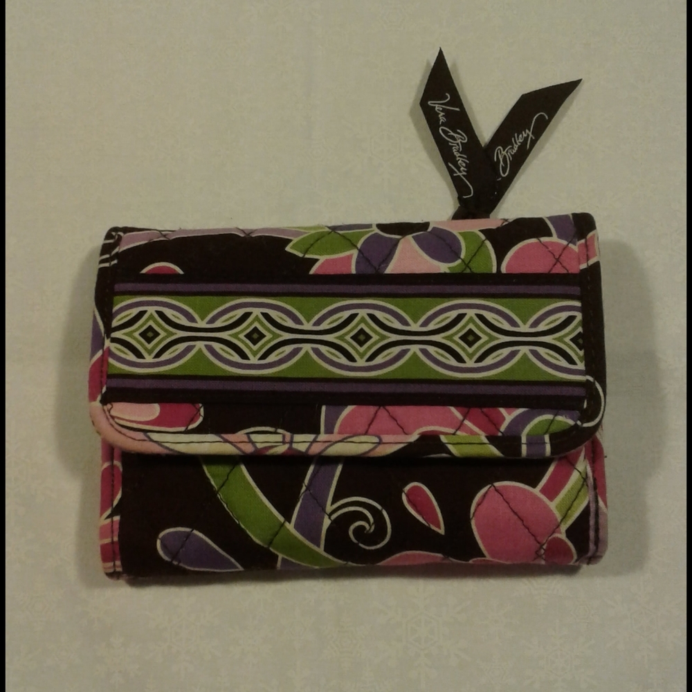Vera Bradley trifold Euro wallet, purple punch